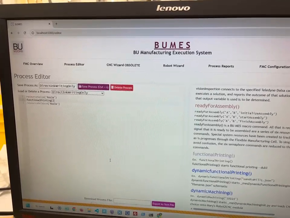 Circuit printing system running through BUMES