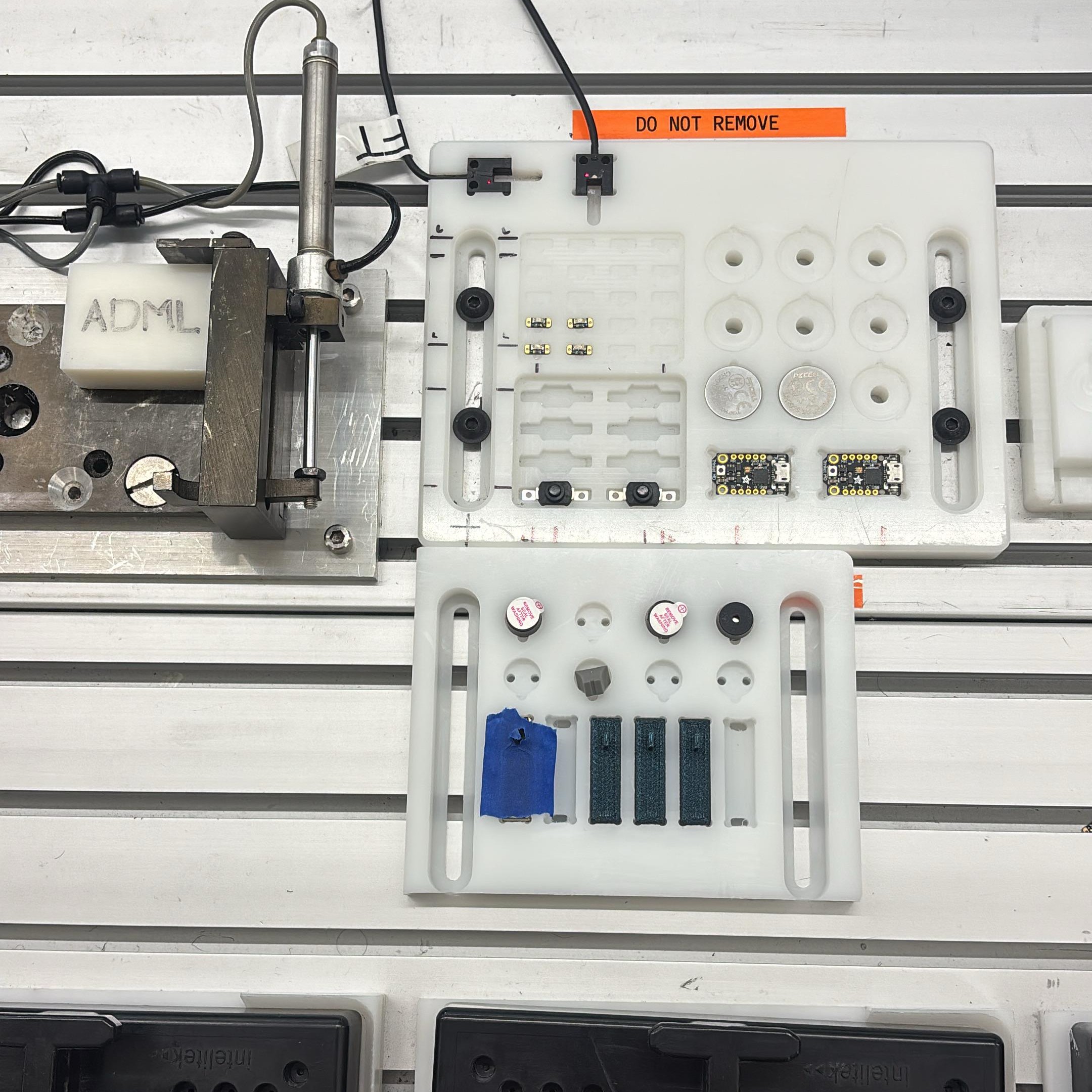 Custom component tray installed next to existing component try