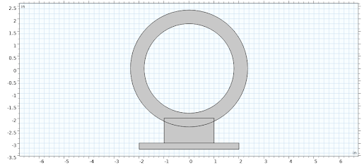 2D geometry of the pump housing and base
